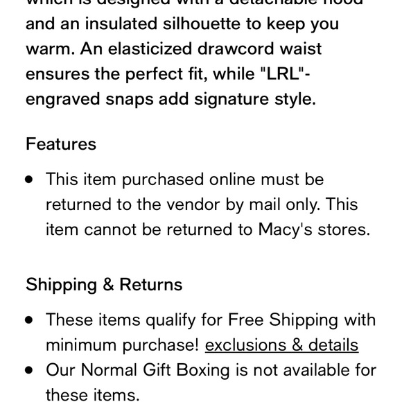 Ralph Lauren Quilted tan jacket. New and unworn. Out of box, tags removed. - Picture 6 of 6